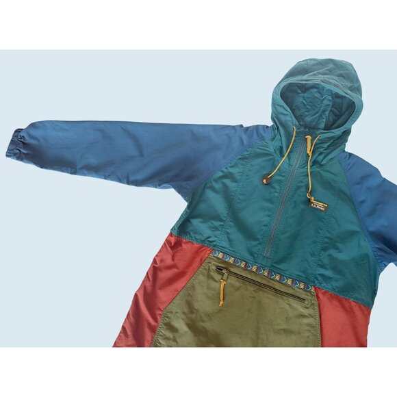LL BEAN Women's Mountain Classic Colorblock Anorak Jacket Sz M - Picture 5 of 8